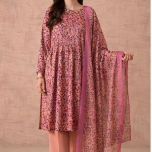 Nishat 3 Pc Printed Lawn Suit – Peach Blossom Summer Collection