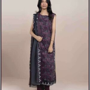 Alkaram Summer '26 MSB26-44 Maroon 3 Piece Printed Lawn Suit