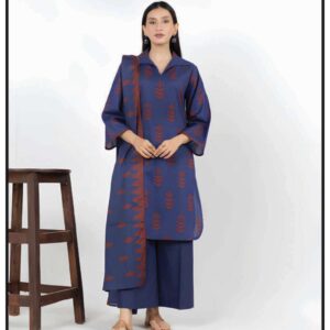 Alkaram Summer'26 MSB26-17 Blue Printed Lawn 3 Piece Suit