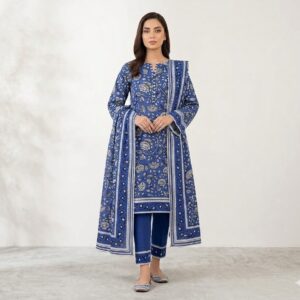 Sapphire Royal Blue Floral Printed Lawn Suit