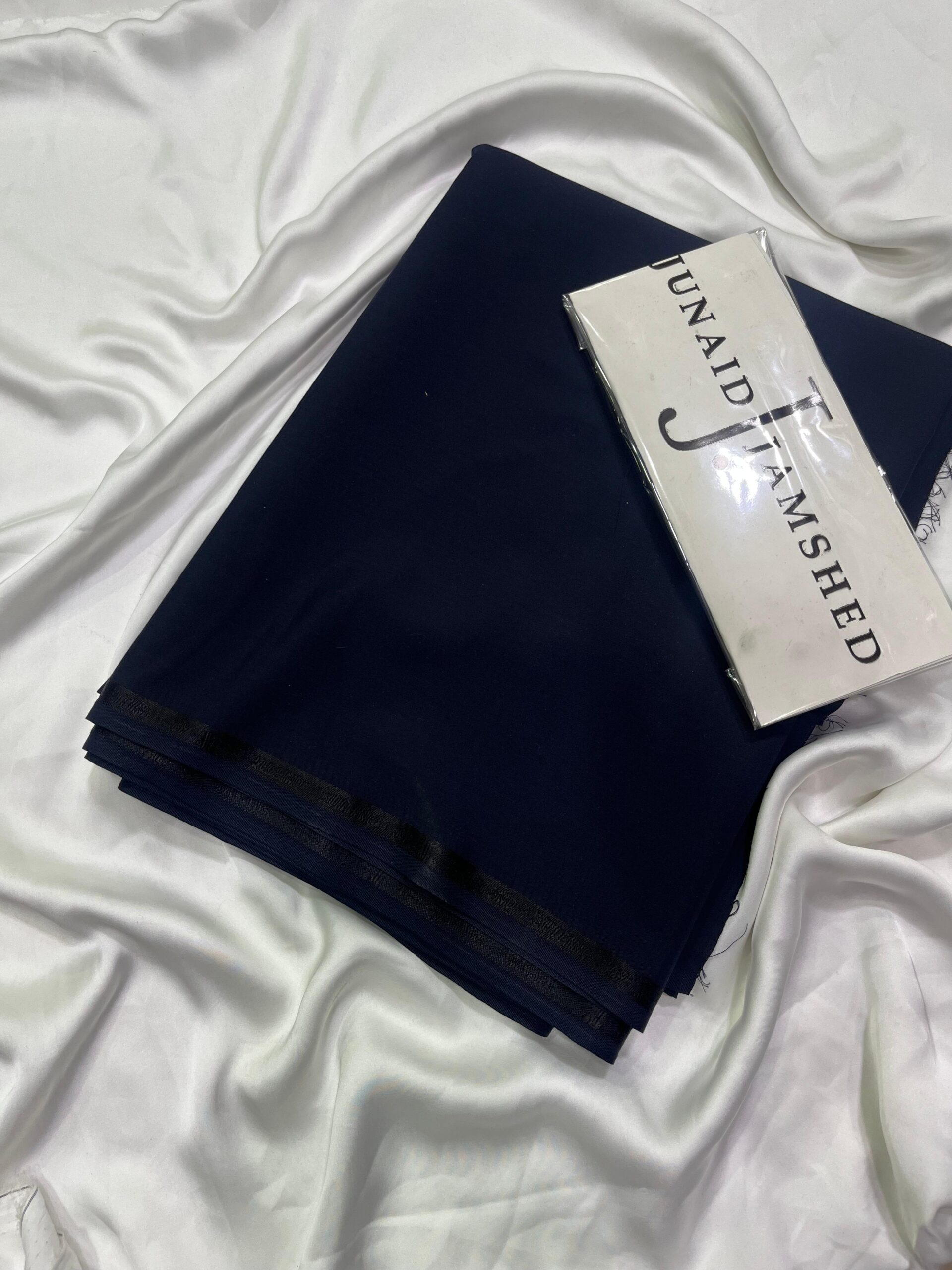 J. Junaid Jamshed Men's Unstitched Suit – Navy Blue