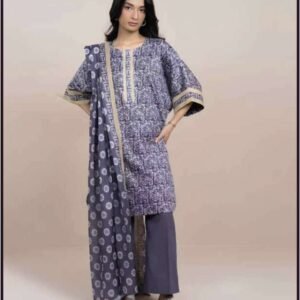 Alkaram Summer Purple 3 Piece Printed Lawn Suit | Unstitched Premium Lawn