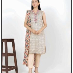 Alkaram Summer'26 MSB26-47 Cream 3 Piece Printed Lawn Suit