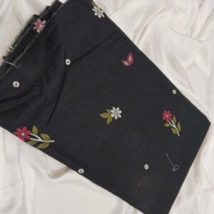 Nishat Black Floral Printed Unstitched Women's Suit