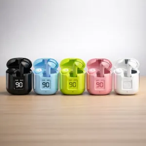 Air31 TWS Bluetooth 5.3 Earbuds – Wireless Stereo Earphones with Transparent Shell, LED Digital Display & Portable Charging Case (Random Color)