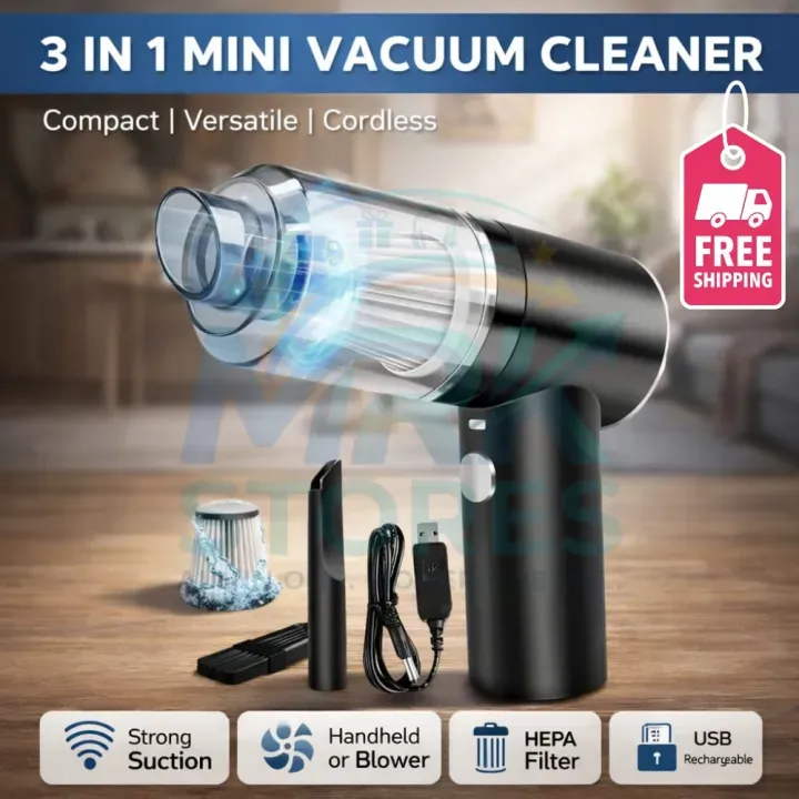 3-in-1 Portable Cordless Vacuum Cleaner | Handheld Dust Cleaner - Image 3